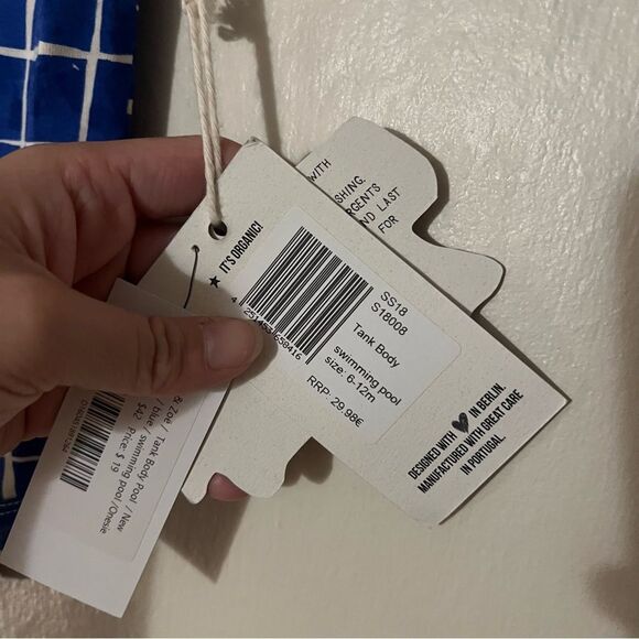 Noe & Zoe Swimming Pool Blue Tank Bodysuit Size 6-12 Months NWT - Picture 2 of 4